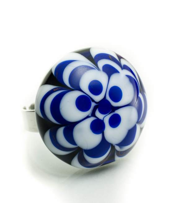 Prsten Plavo bijeli buket